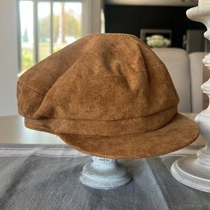 Zara fisherman cap in suede caramel brown